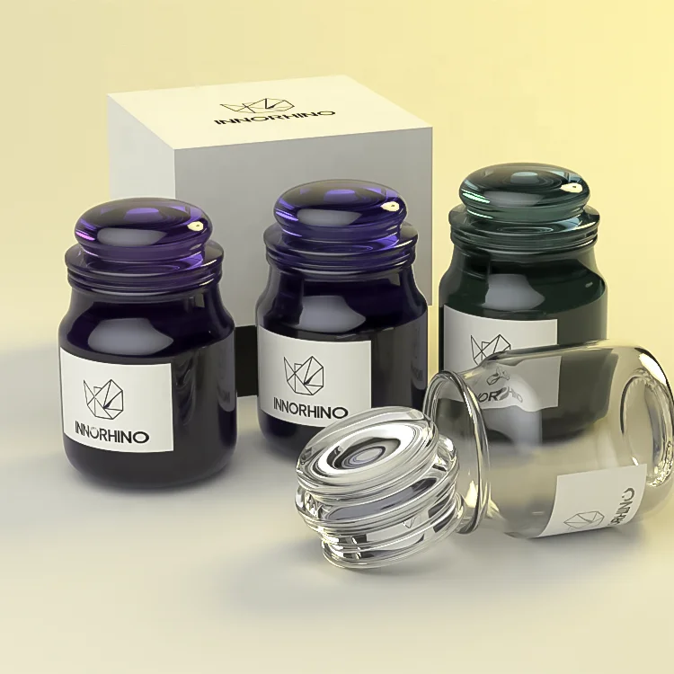 Colored Green Clear Candle Jars Glass Bottle Containers With Lids Box Custom Logos for Jam Honey Spread 1 2 4 5 6 8 Oz INNORHINO