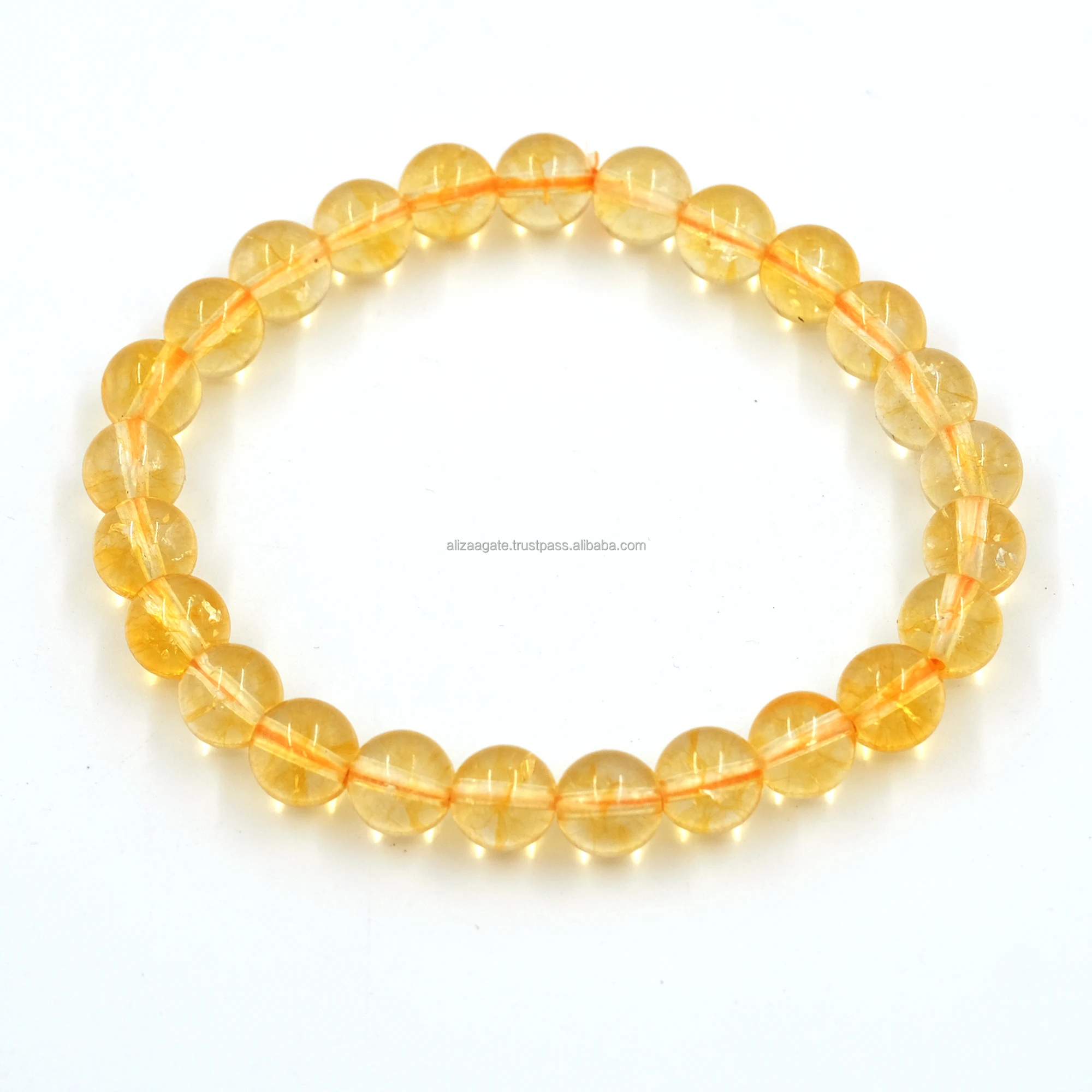 AAA Grade Genuine Citrine Bracelet for Women Men Natural Brazil Lemon Citrine Gemstone Beads New Citrine Bracelet Made Crystal