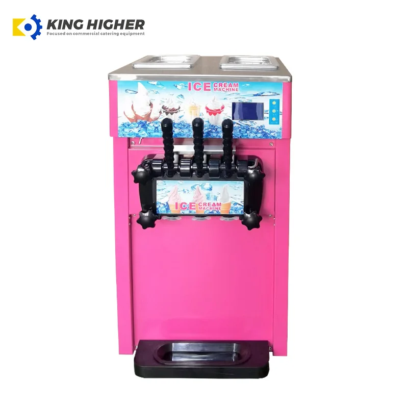 Commercial 16-18L/h Automated Table Top Yogurt Soft Serve Ice Cream Machine 3 Flavors-Fruit Milk Chocolate Water on Sale