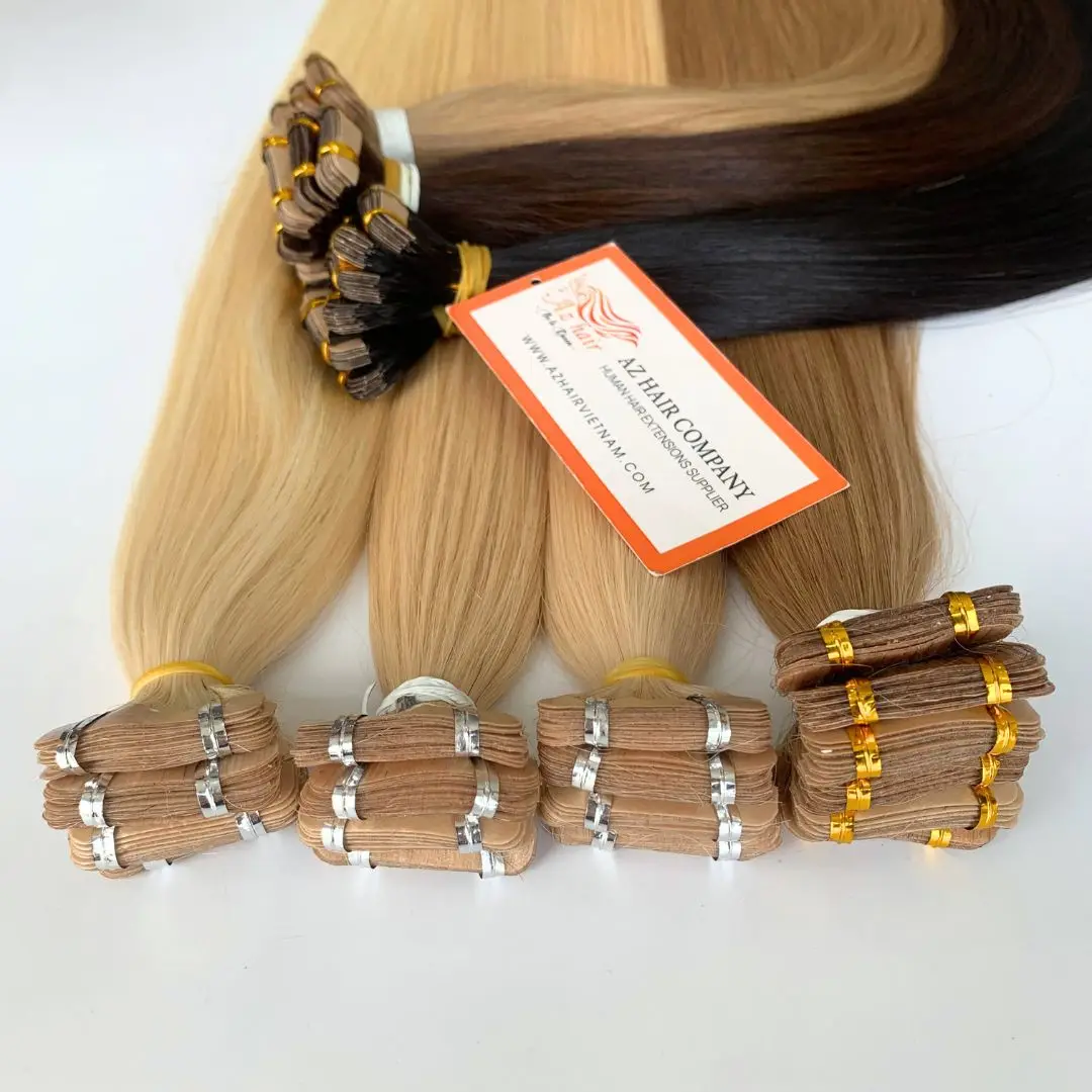 Wholesale Price Double Drawn 100% Keratin Human Hair Vietnamese Raw Tape Hair Extensions Virgin From Vietnamese Factory