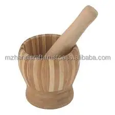New design White Granite Mortars And Pestles  Natural wooden  Mortars And Pestles