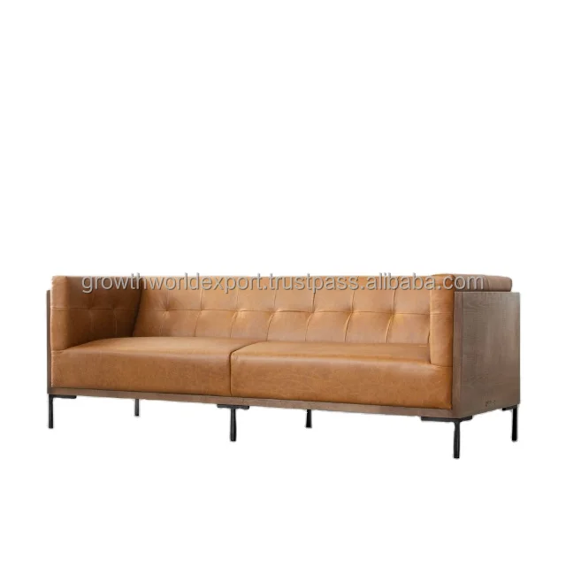 Premium Chesterfield Leather living room multi-seater Sofa Wooden Sofa & Affordable Restaurant Sofa hotel daybed home Furniture