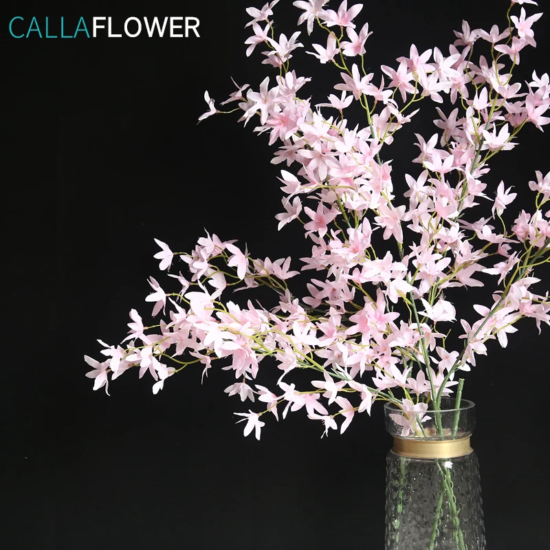 MW06732 Hot Sale Artificial Flower White Fabric Dancing Orchid For Bridal Bouquet