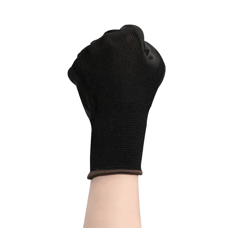 Wholesale Black High Quality Durable Wear resistant and Non-slip Work Pu Gloves