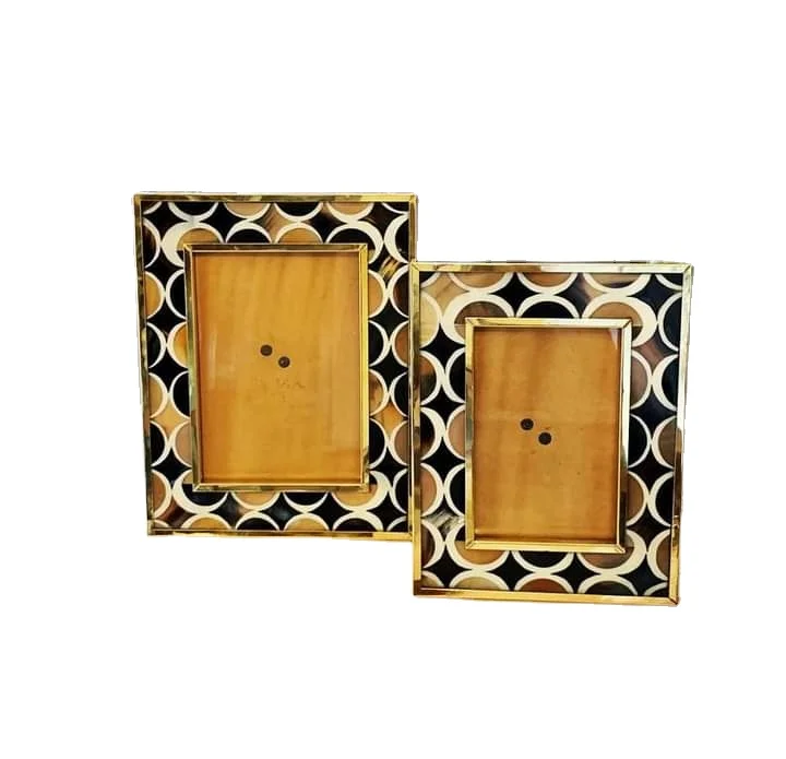 hot selling floral natural horn photo frame for home use