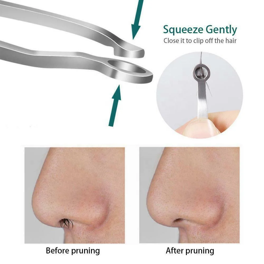 Multifunction Round Tipped Nose Hair Trimming Tweezers Hair Removing Tweezers Round Tip Nose Removal Nose Tweezer Trimmer