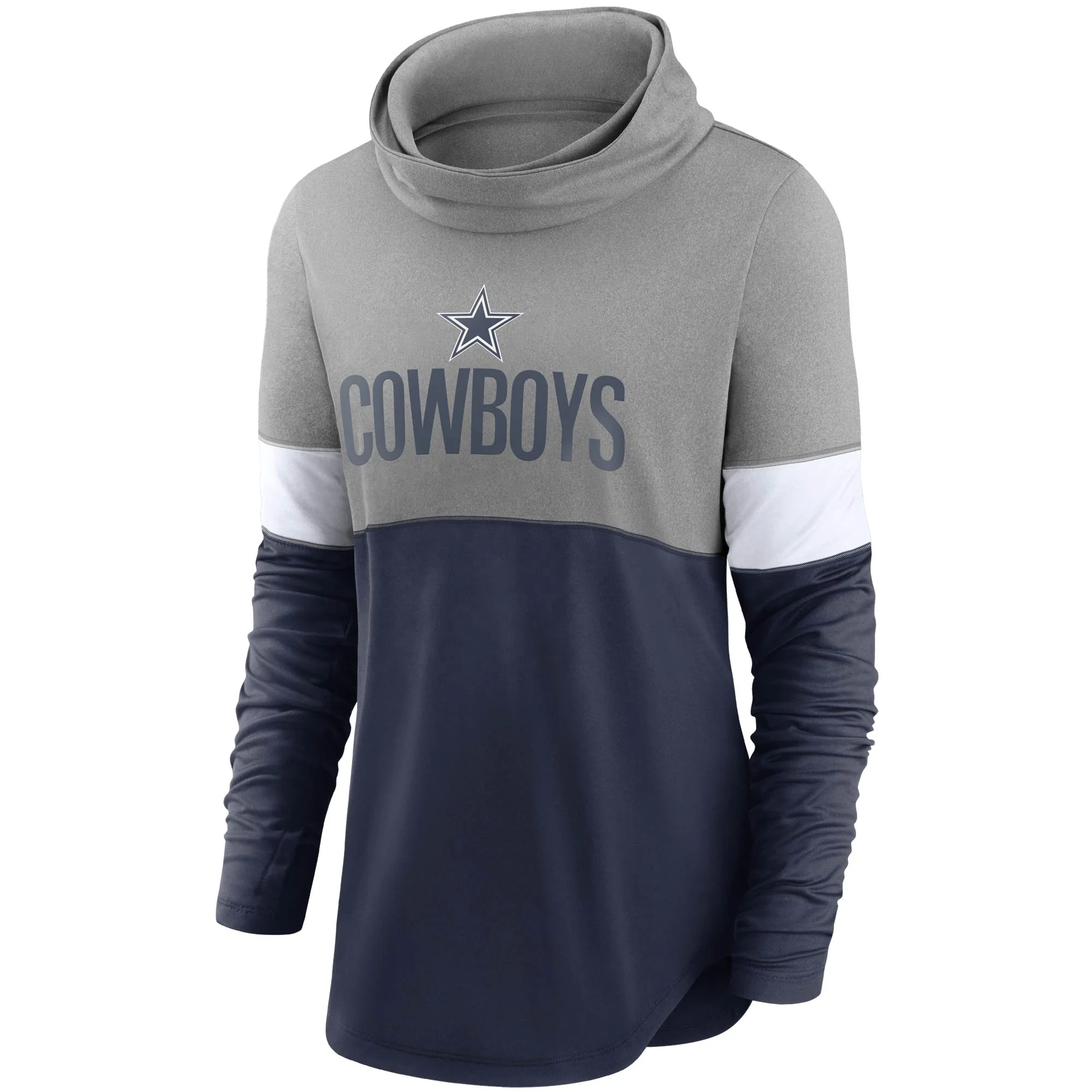 Женский пуловер с воротником-хомутом и длинным рукавом