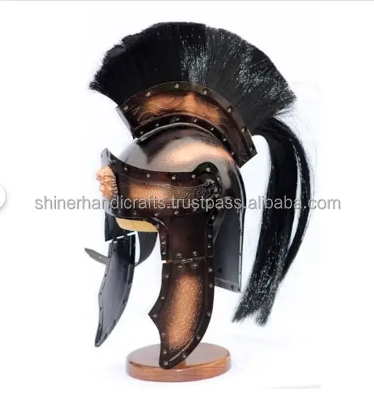Medieval Greek Roman Helmet Combat Antique Corinthian Helmet Armour King Leonidas Greek Spartan 300 Movie Armour Helmet W/Plume