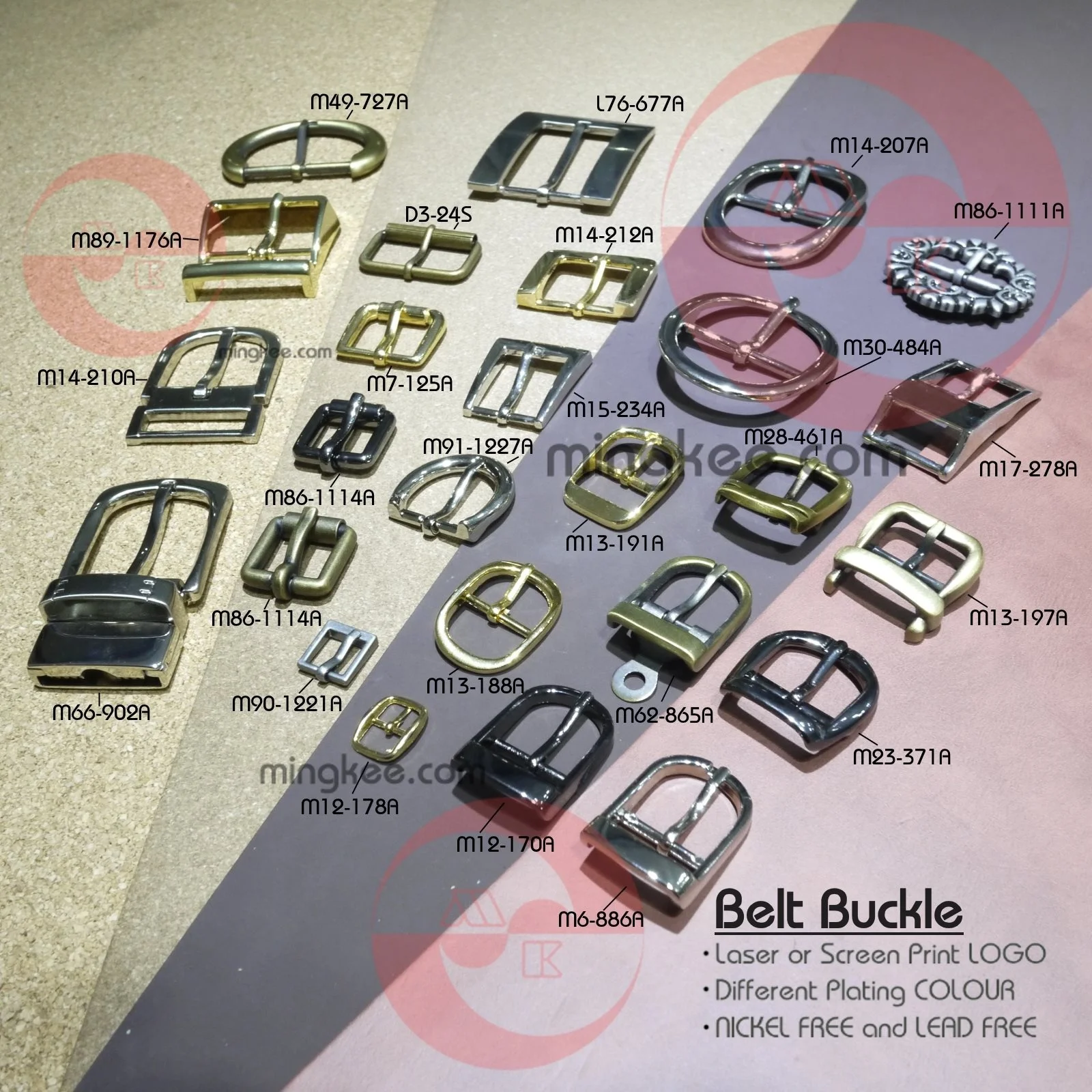 MING KEE METAL 10mm Big Solid Brass Head Collar Stud for Leather Use of Thin or thick strap with Round Ball Metal Collar Studs