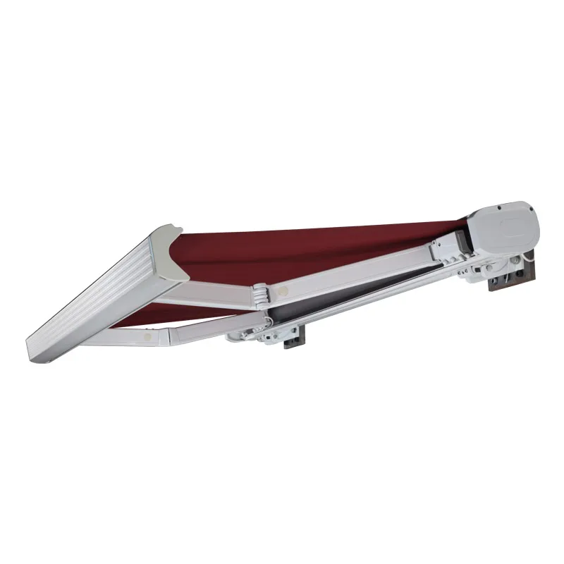 durable windproof motorized  full box retractable awning sunshade rain cover canopy awning outdoor with LED strips