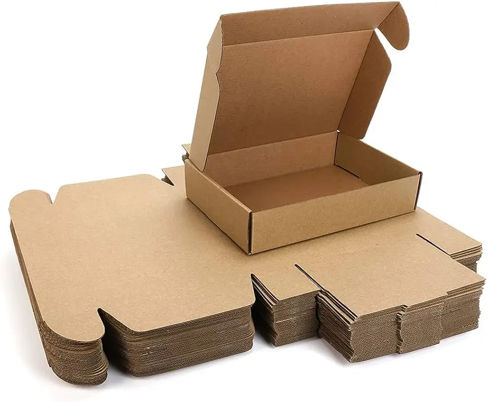 Biodegradable Custom Logo Recycled Black Corrugated Cardboard Mailer Small Paper Boxes For Shipping With Different Sizes