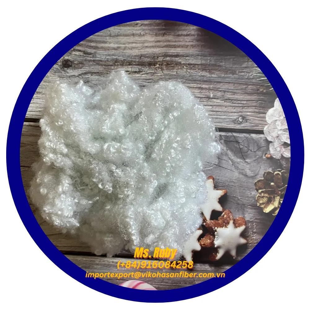 GRS Recycled Polyester Fibre 7D HCS A grade Recycled Polyester Staple Fiber of Vikohasan synthetic fiber Manufacturer
