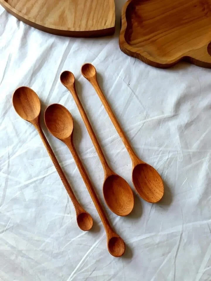 Long Wooden Spoon wooden Table Spoon with Unique Design- Heart Shape