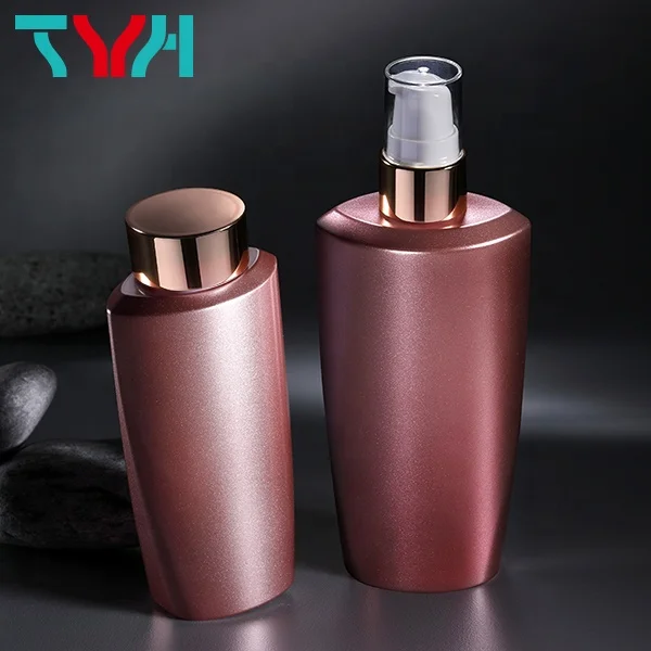 200ml 250ml PETG Clear Arc Round Eye Shape Plastic Cosmetics Single Wall Bottle with PP Sprayer Lotion Pump Caps (OE-PT Series)