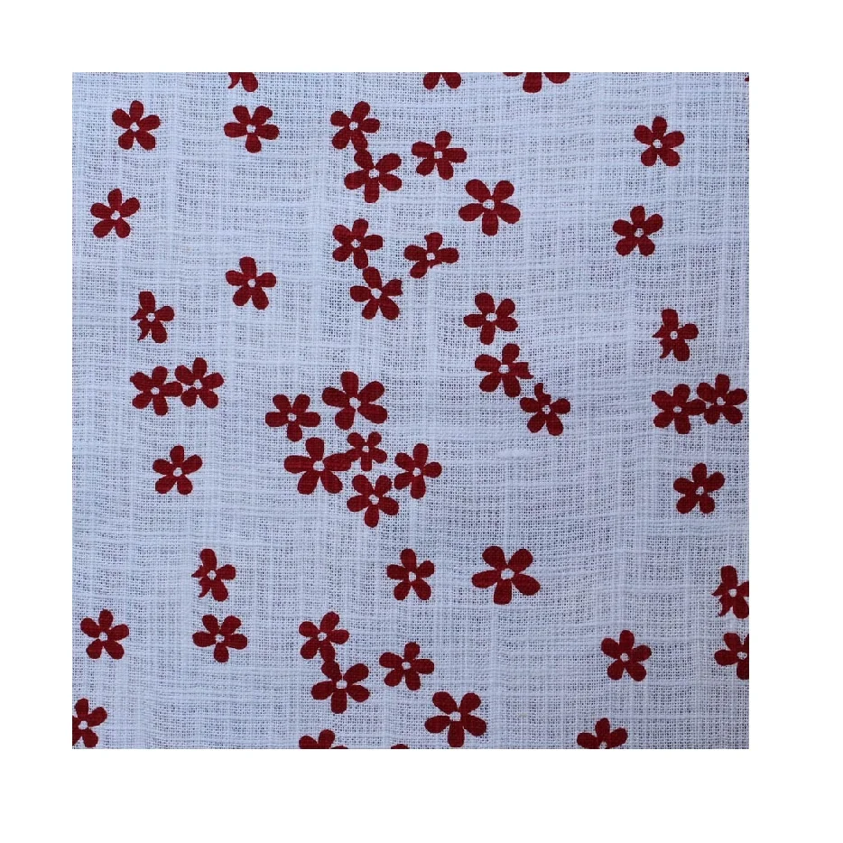 
GRS Certified Organic Cotton Discharge Printed Fabric 