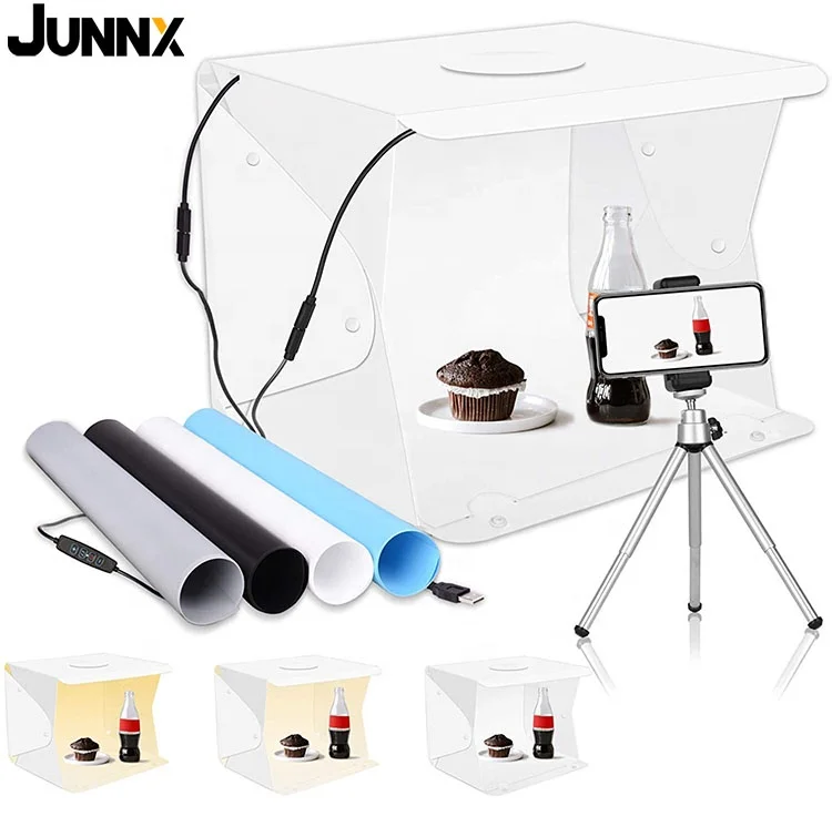 Портативный складной Лайтбокс для фотостудии Junnx 30 см светодиодная фотостудия софтбокс фоны цифровой зеркальной