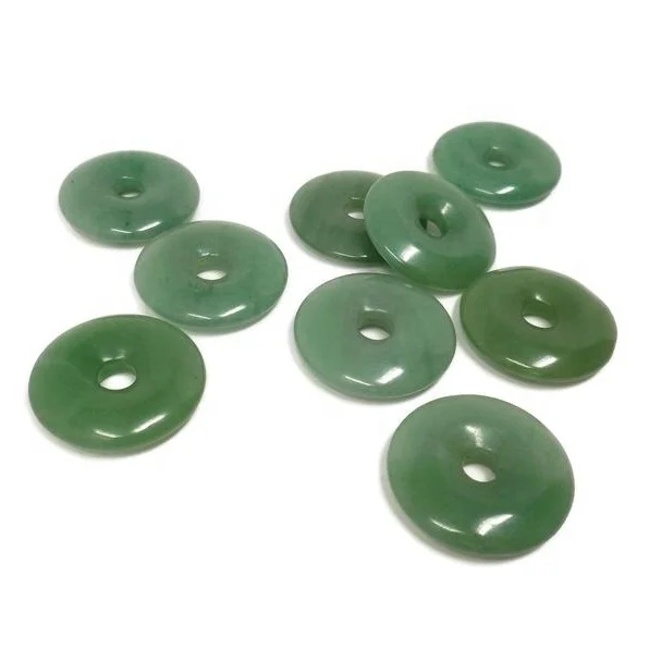 Wholesale green aventurine donut shape crystal pendant