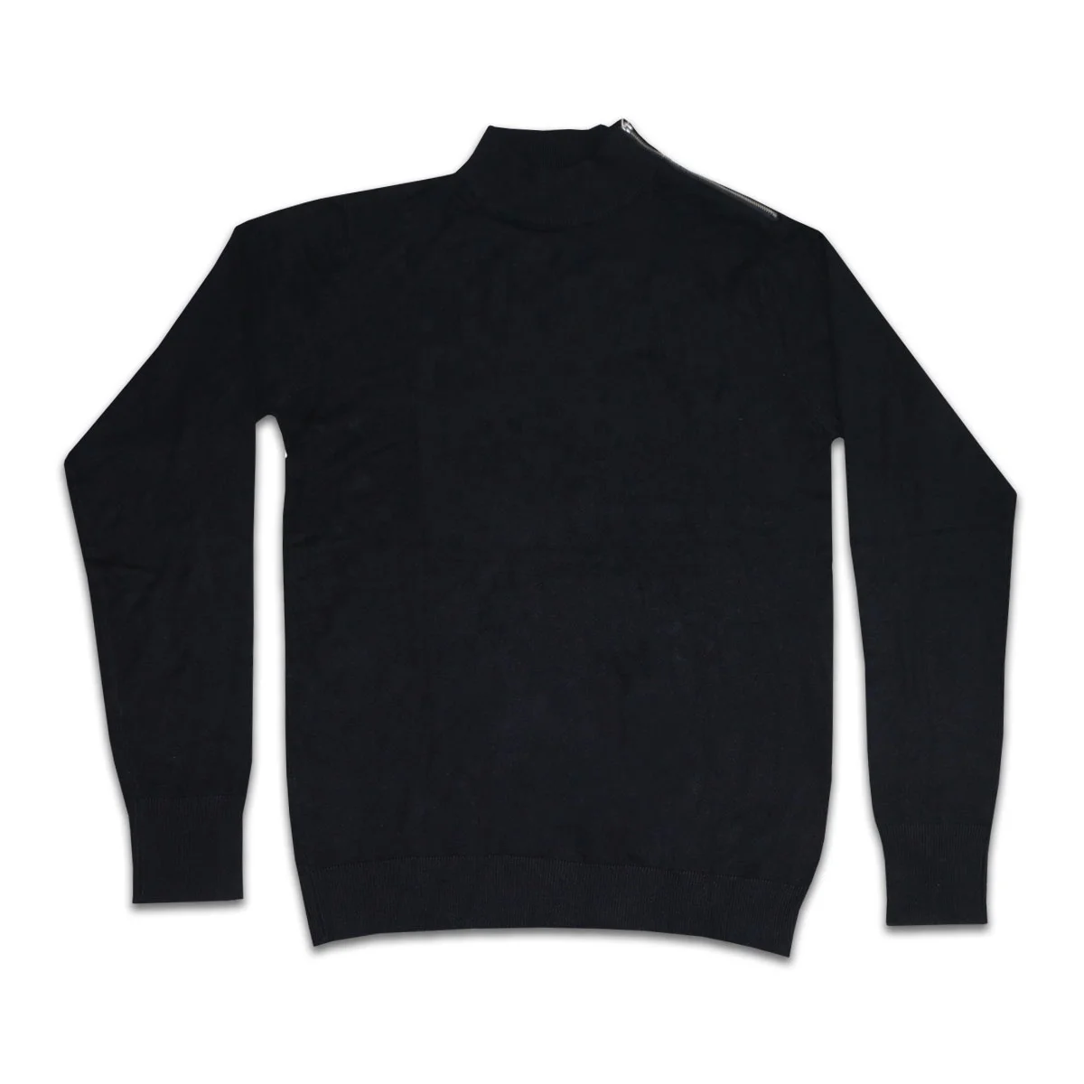 100% Cotton / Wool Sweater Cashmere Knit Custom Ladies Sweaters  Shoulder Zipper Turtleneck Women Sweater