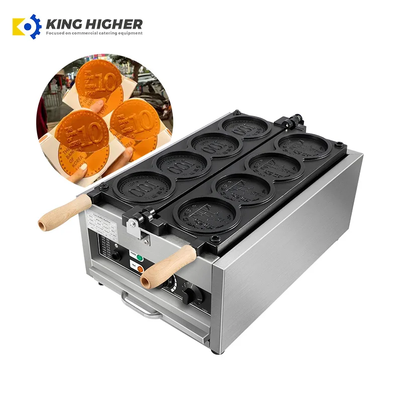 Commercial Electric Coin Waffle Maker Aluminum Alloy Non-Stick Waffle Maker for Restaurant Home Use Gas Cheese Waffle Maker