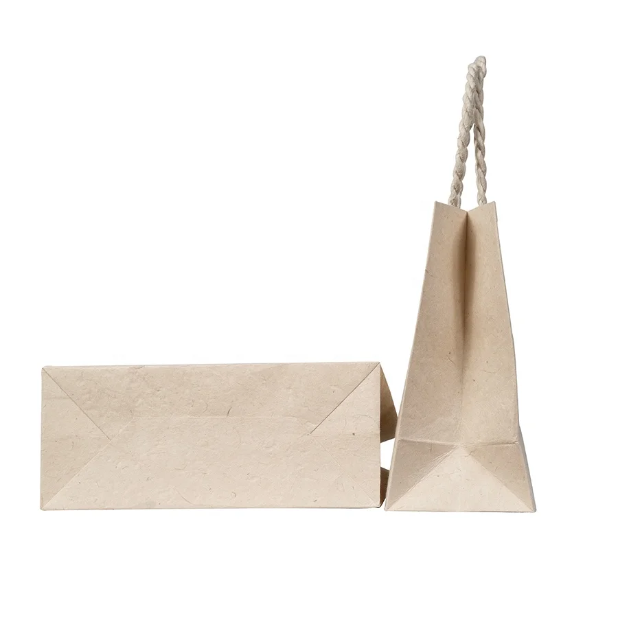 Handmade Eco-Friendly Lokta Paper Bag Custom Size Screen Print Shopping Shoes Clothing Garments Personalized Logo Promotional