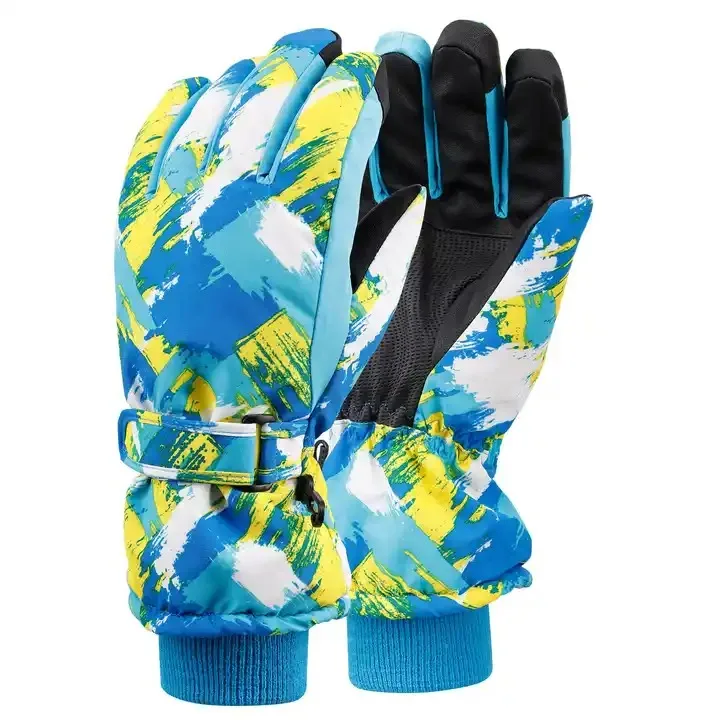 Canadian Fashion Children Ski Gloves Winter Outdoor Snow Ridding Hiking Printing Kids Ski Gloves