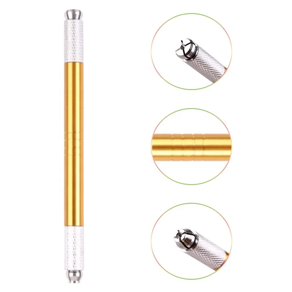 Double Head Manual Tattoo Eyebrow Pens For Permanent Makeup Supplies Durable Aluminum Pen