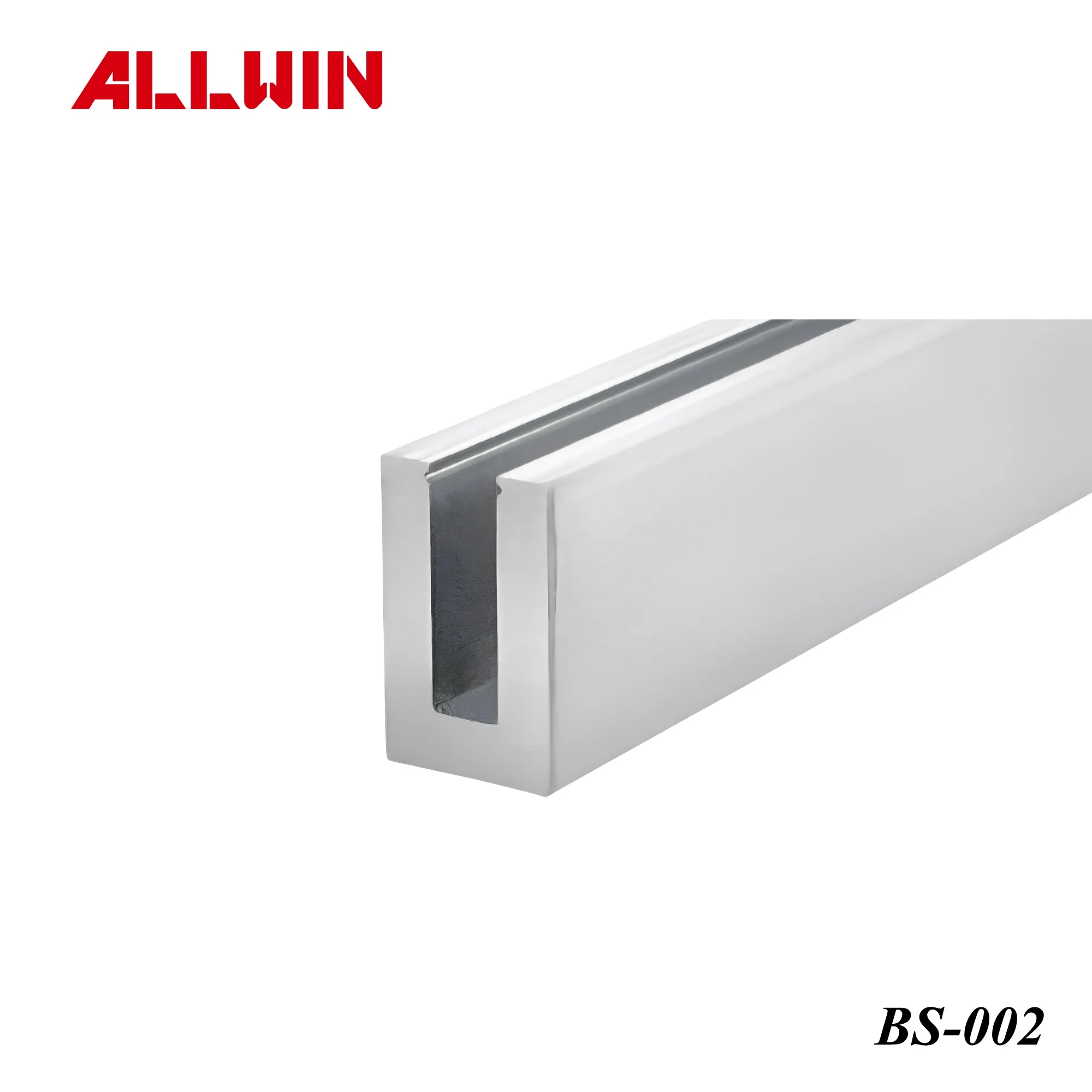Modern Design Tempered Glass & Stainless Steel U Profile Channel for Hotel Use