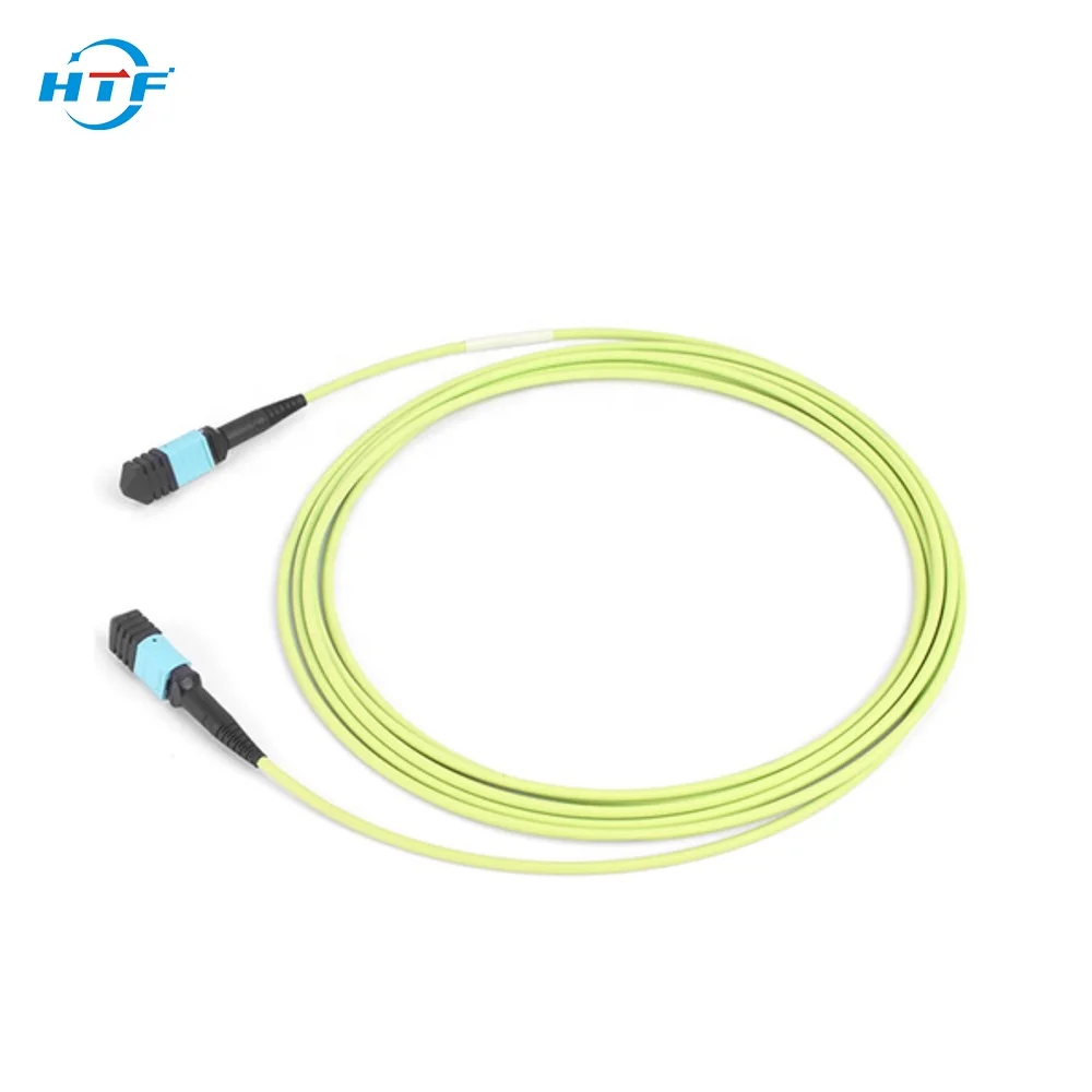 HTF MPO OM5 зеленый лайм 24 ядра LSZH 3 м (16,4 фута) MPO кабель 2MPO/PC 12 гнездовой до 2MPO/ПК 12 гнездовой 24f Тип B mpo fanout кабель