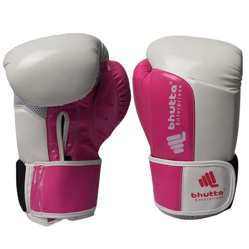 Hot Selling White/Pink Boxing Gloves For Women Custom Kick Boxing Gloves Muay Thai Workout Training Punching Gloves New Designs