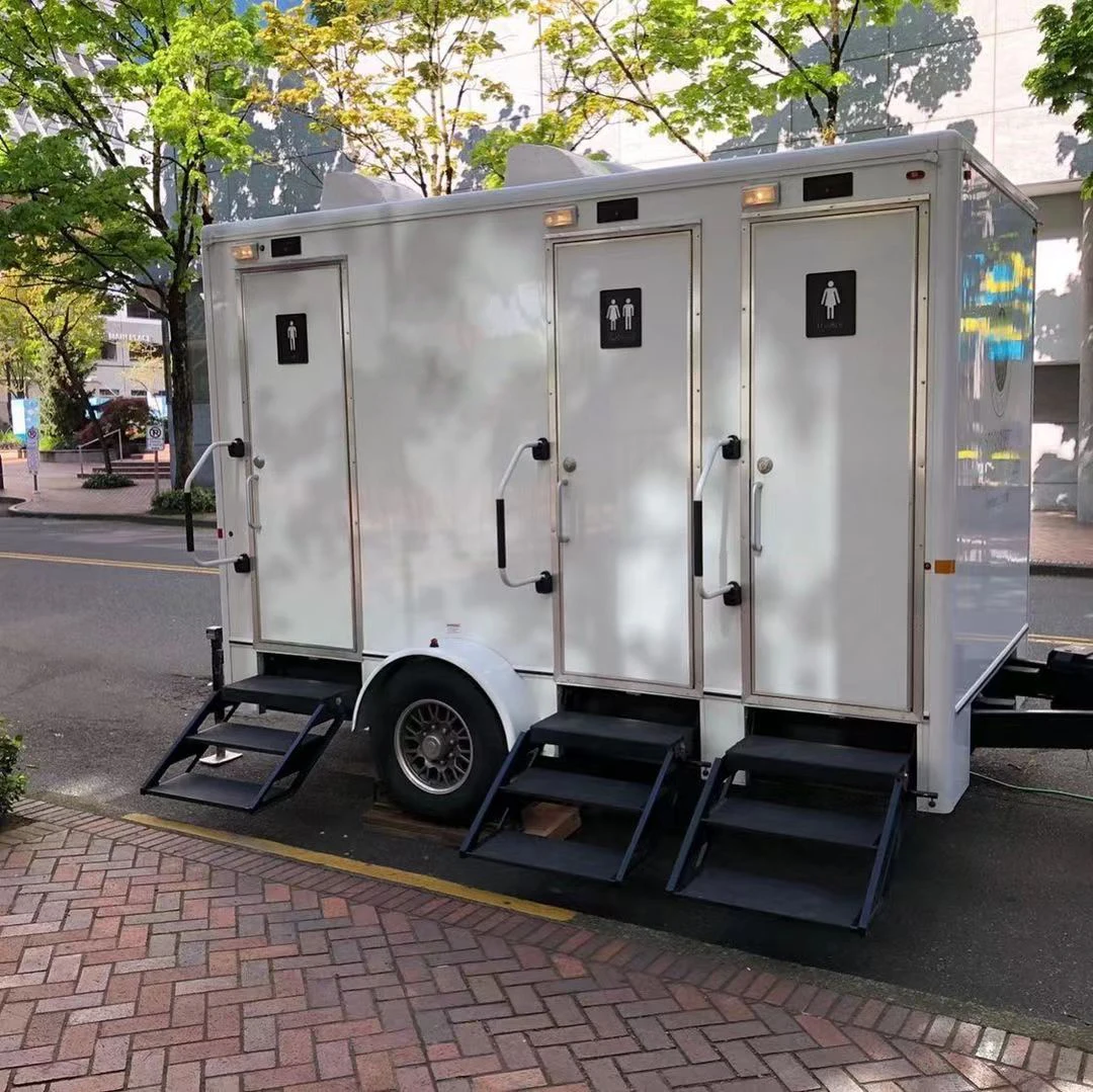 Luxury Portable Restroom Trailer Camping Caravan Mobile Toilet Trailer Event  Bathroom Shower Trailer