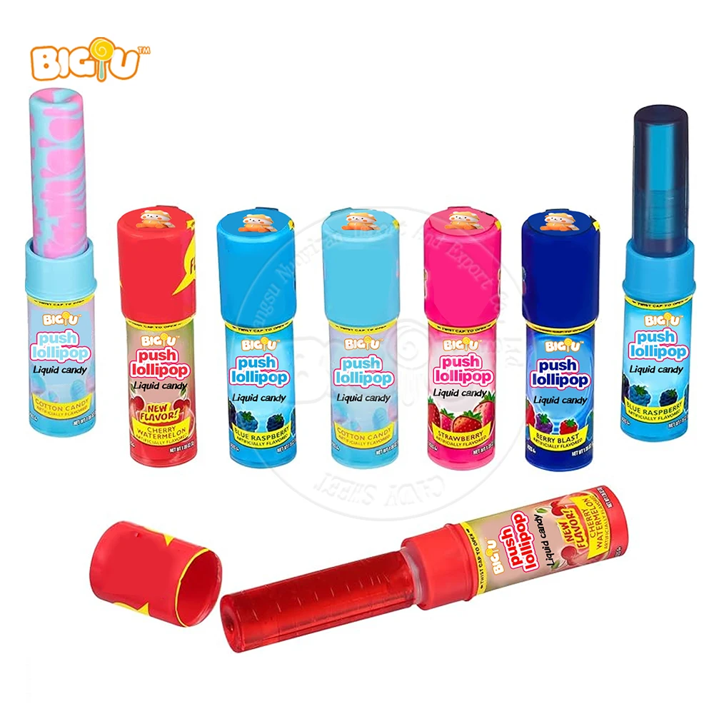 Wholesale imported candy sour fruit favor squeeze sweets liquid jam candy in tube