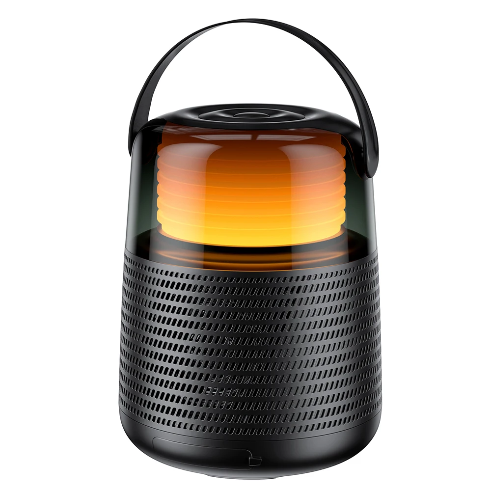 Wholesale QERE HF55 Mini Portable Wireless Speaker Outdoor Subwoofer With Led Flashing Colorful Metal Bass Speaker