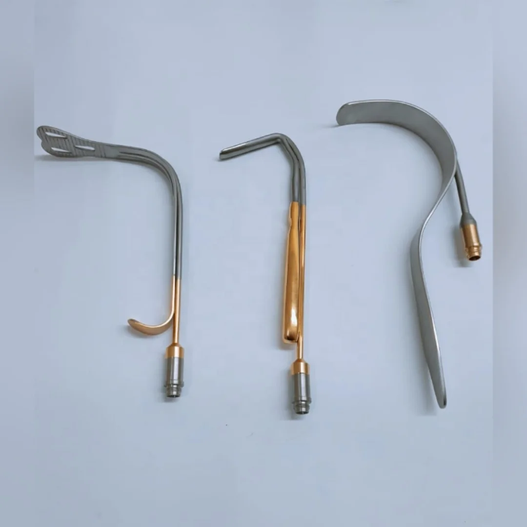 High Quality S.S Material Fiber Optic Aufricht Nasal Retractor with Gold-Coated Handle Electric Power Source Available All Kinds