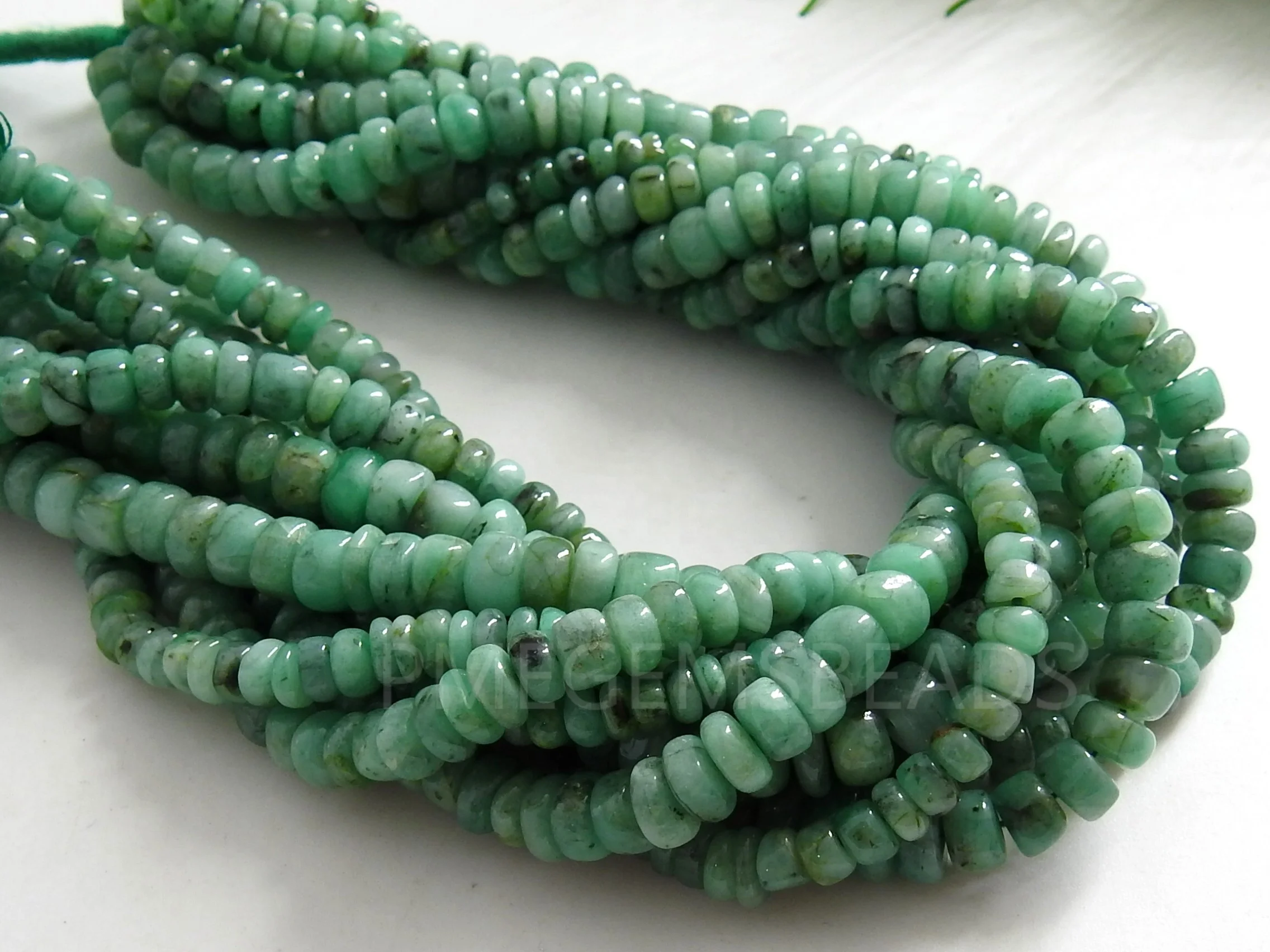 Emerald Smooth Roundel Bead For Making Jewelry/Wholesaler Supplies 100%Natural