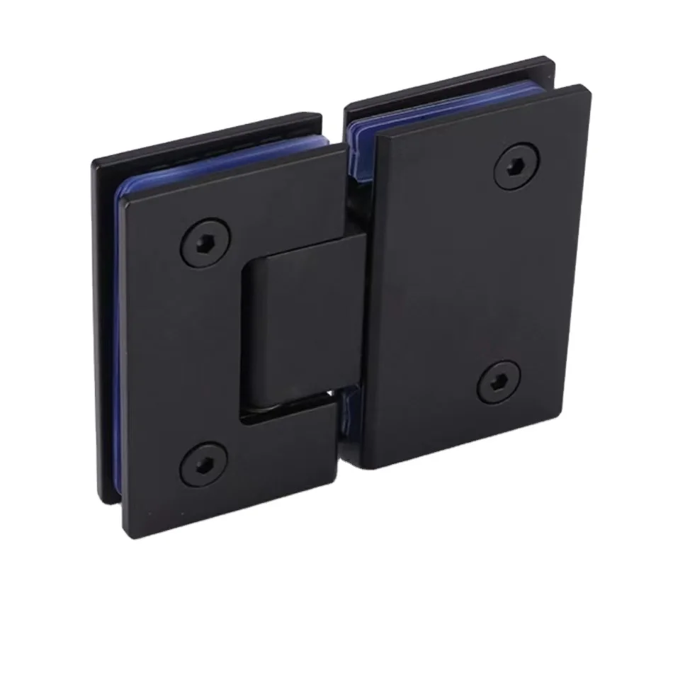 Heavy Duty Frameless Tempered Glass Shower Door with Stainless Steel Hinge Wall Niche Black Finish
