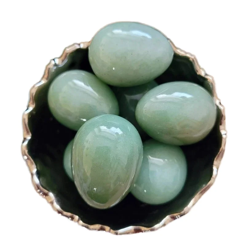 Customized Natural Green Aventurine Egg Hand Carved Crystal Yoni Egg Polished Healing Gemstone Egg Meditation Stone For Sale