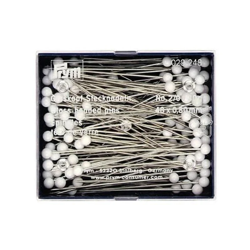 Prym 029212 0.8x48mm Glass-headed pins Colorful Sewing Pins Dressmaker Pin for Fabric