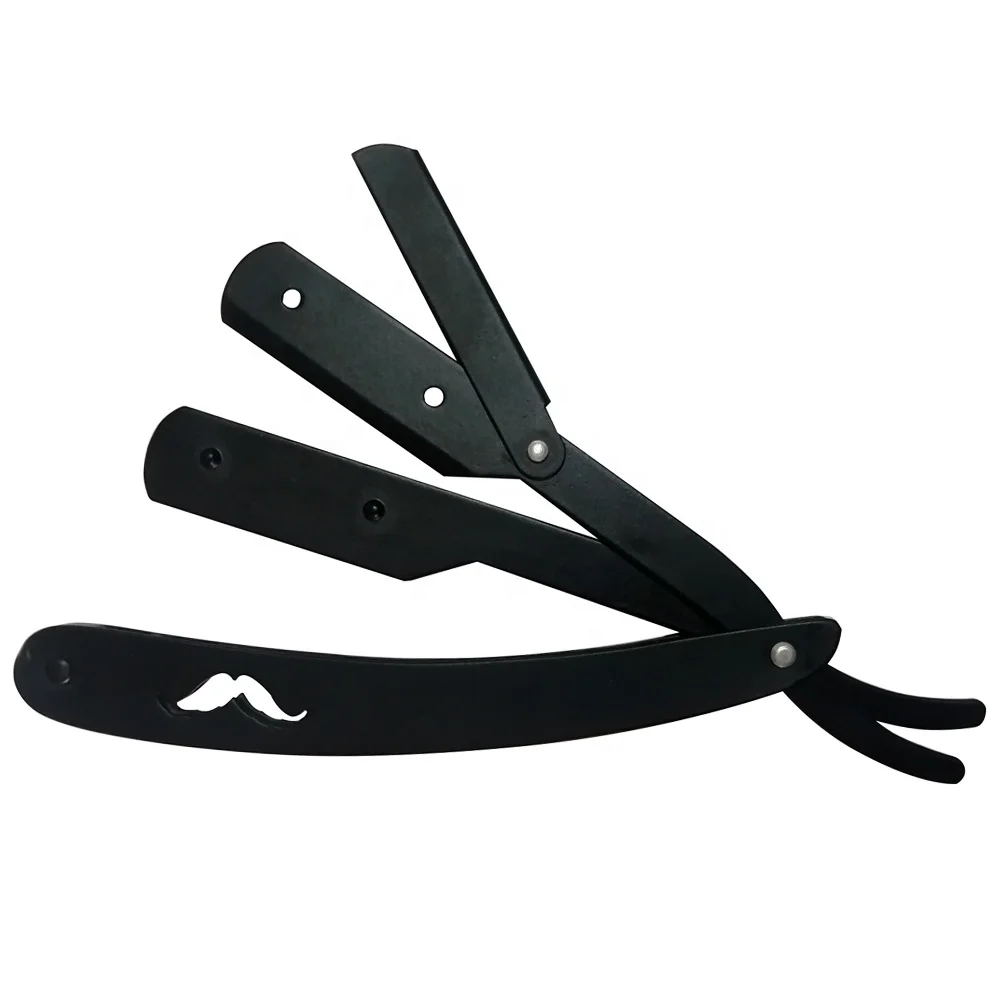 Усы ручка Профессиональная парикмахерская бритва из нержавеющей стали Сменное лезвие с прямым краем бритвенные станки для UD-RZ-0051