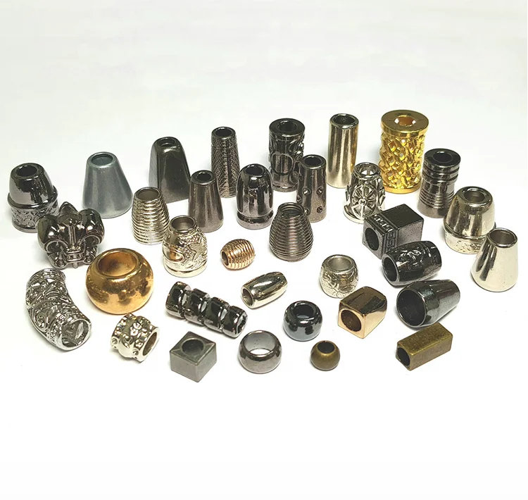 Wholesale zinc alloy gold, silver colors spring metal cord stopper for coat