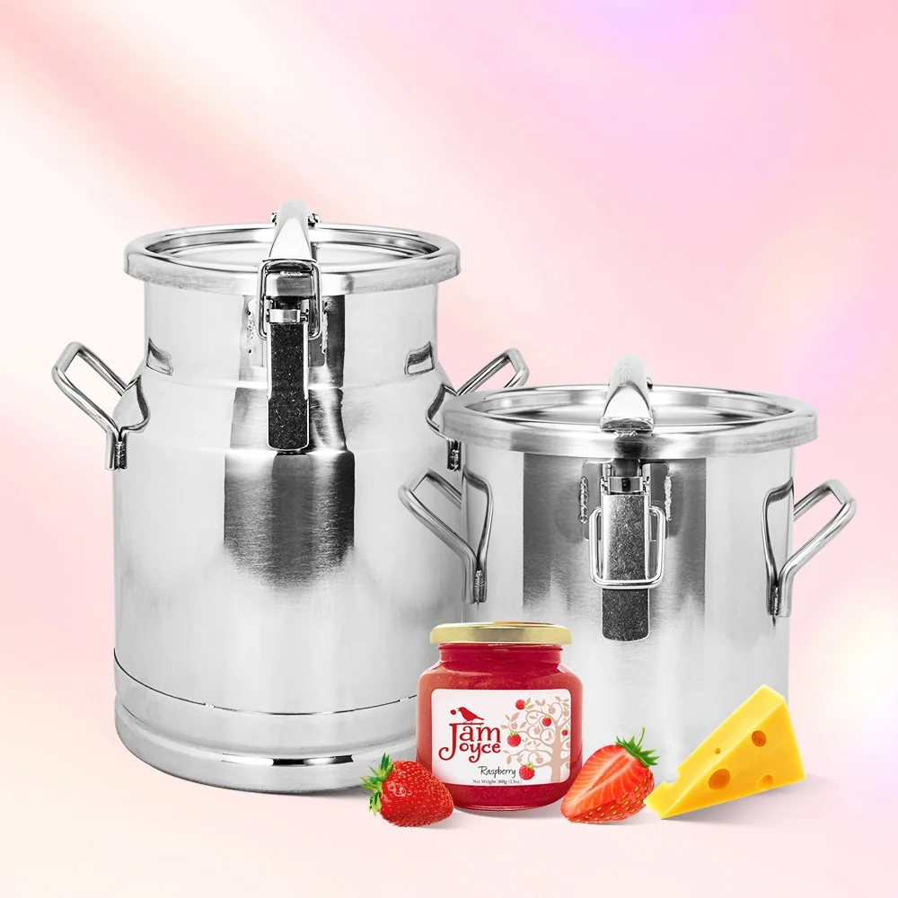 Top standard stainless steel transport Barrels Milk Can Wine Bucket Pail Tote Jug Oil Barrel Storage Bucket with Sealed Lid