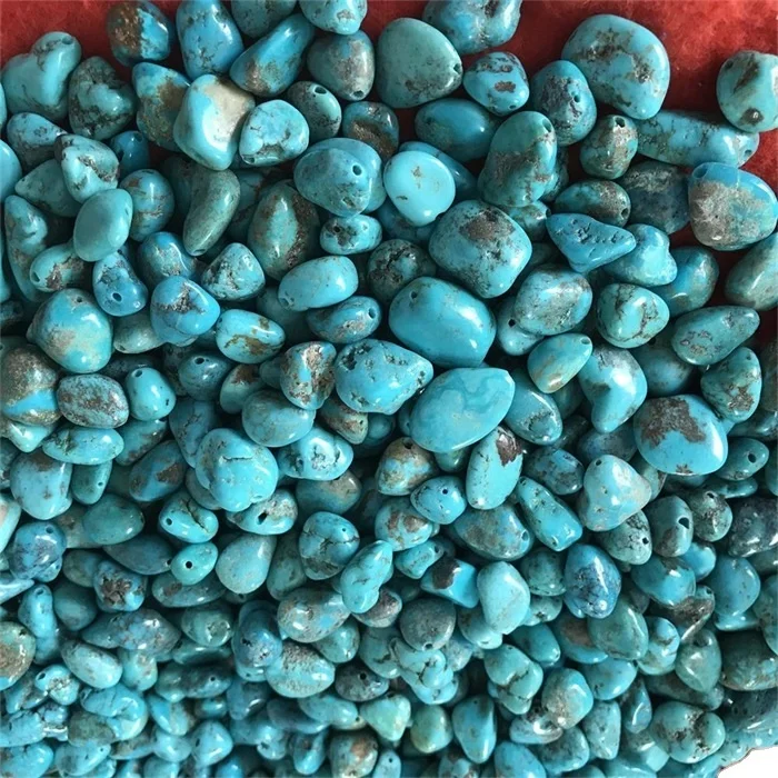 Natural compressed turquoise nugget beads for making jewellery
