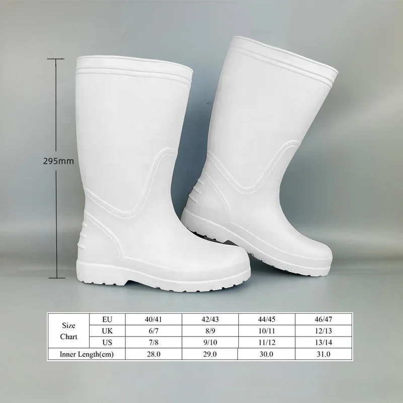 2024 New Fashion Lightweight Foam Work Shoes Chicken Milk Food Pharmacy Non-slip Oil Resistant Knee High Chef EVA Water Boots