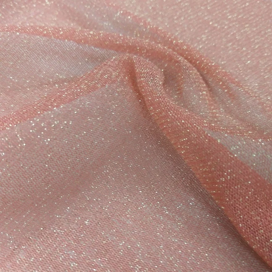 Изысканное нейлоновая люрексом сетчатые блестящие отвесная ткань для одежды Нижнее белье MSO-4080A