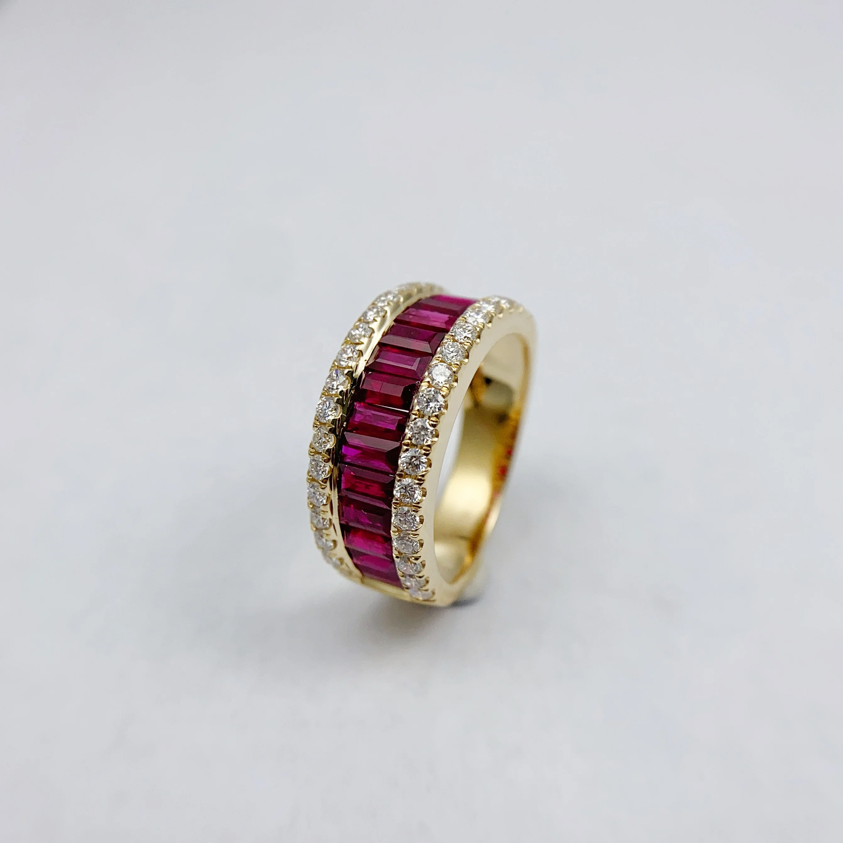 Choose Your Color Gemstone Eternity Band Ring 925 Sterling Silver Chakra Healing Birthstone Engagement Wedding Gift US 4-13