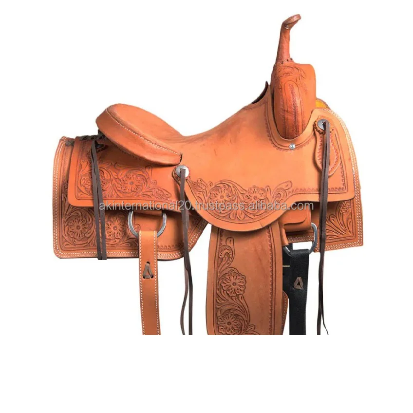 Latest Design Reasonable Price Horse Western Saddle Cutting Trail Pleasure Leather Saddle With Tack Set Product From India