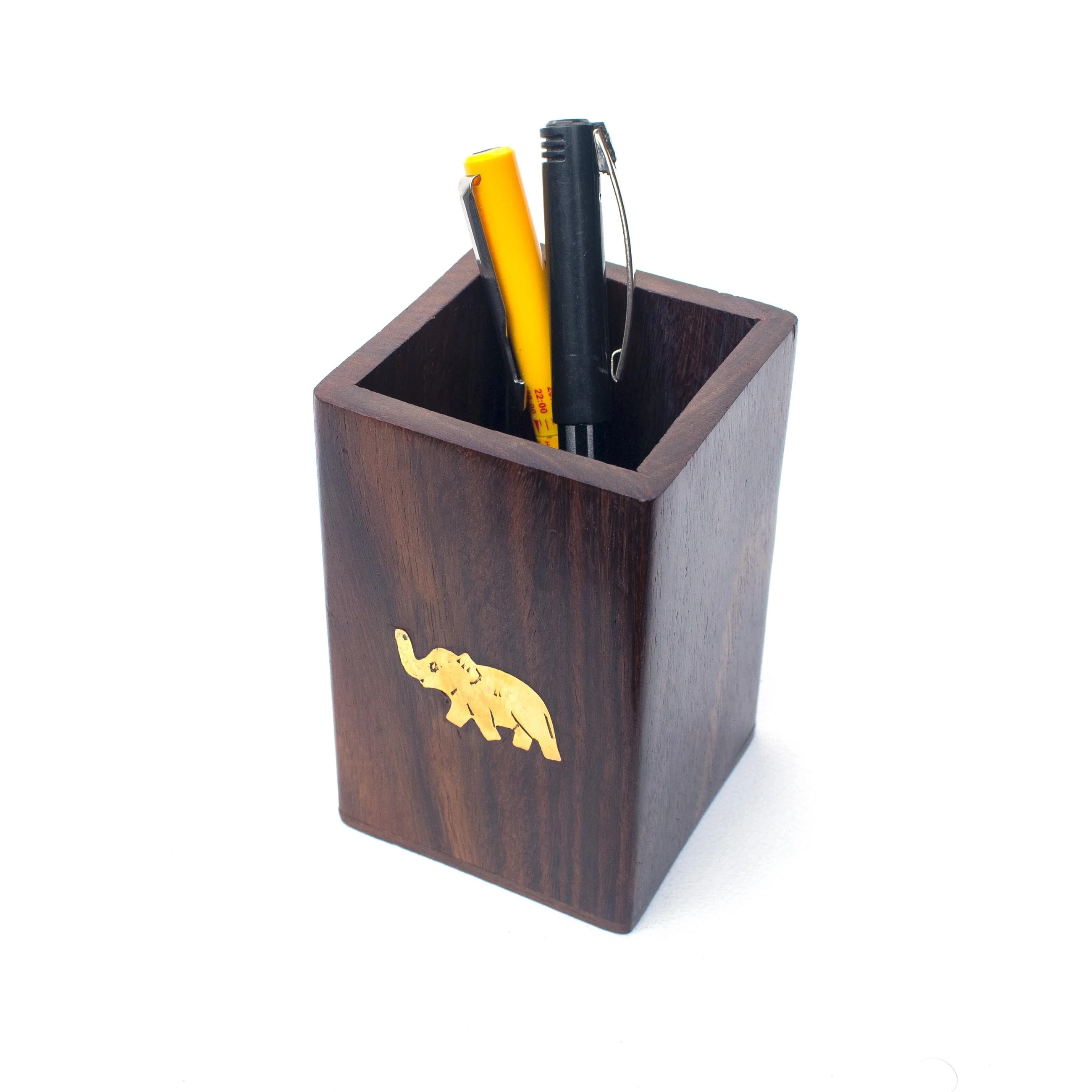 Wooden Sqaure Pen Pencil Holder