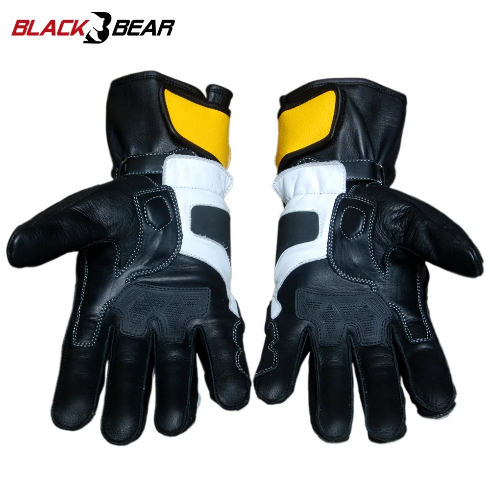 OEM custom Genuine Leather Motorcycle Gloves Carbon Protect Motorbike Gloves Driving Racing Riding Gloves MBG-0006
