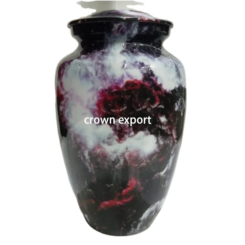 Multicolor with Glossy Look in Aluminium Metal Cremation in all Size with Multiple Printed Option for Funeral Urns Designs