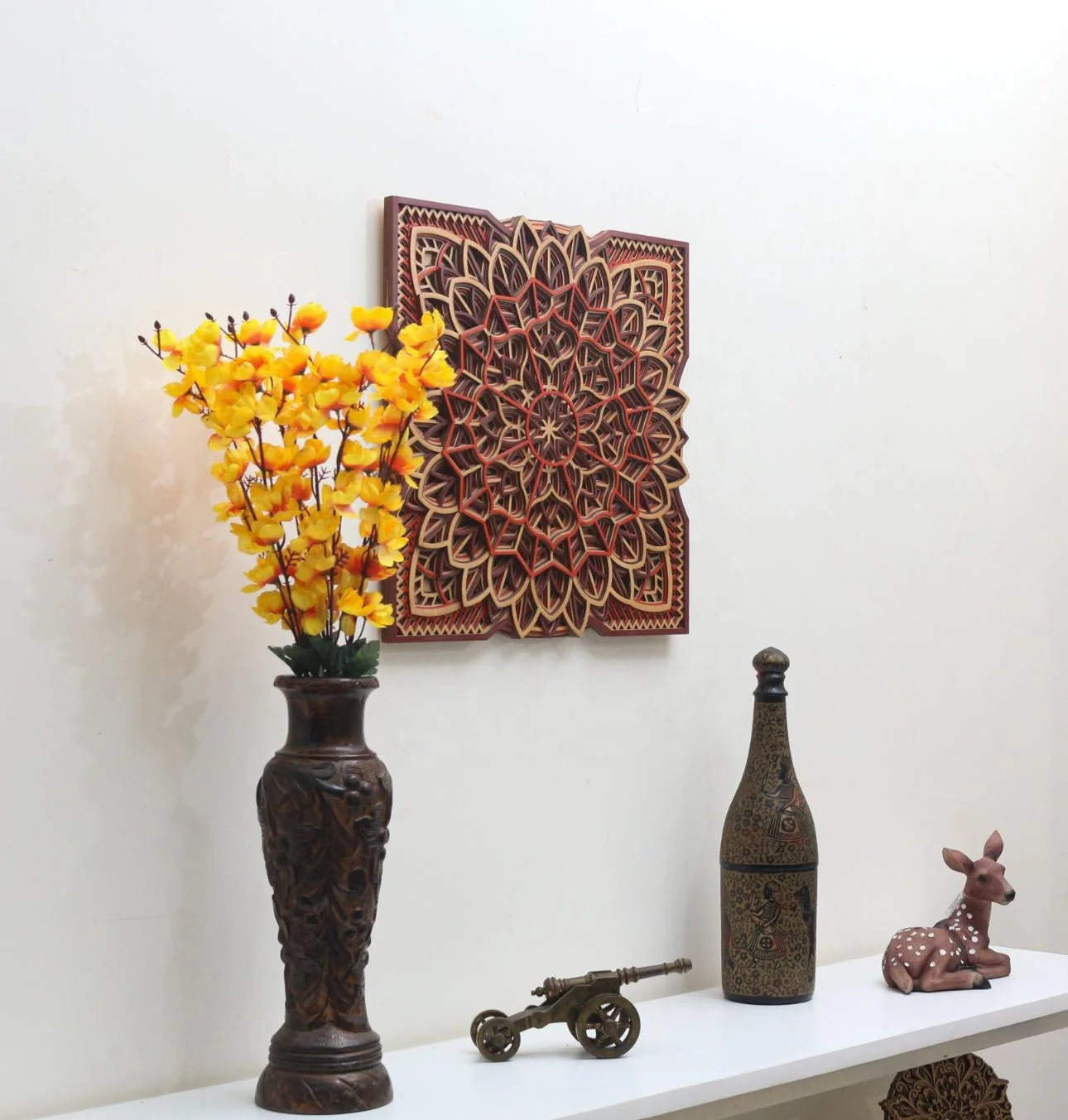 Wall decor hanging 3D multilayer Customised color art work OEM size designs and colours custom made latest design made in wood