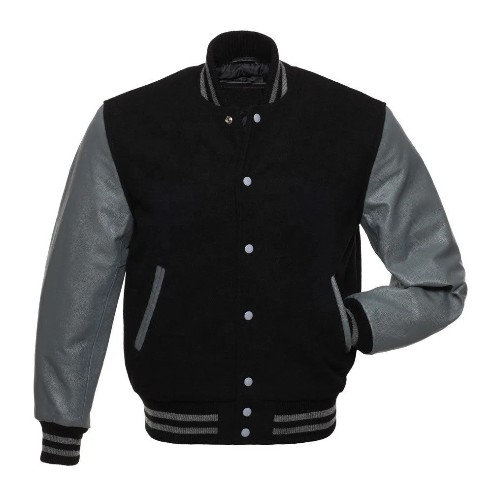 Wool Body, Leather Sleeve Varsity Jacket